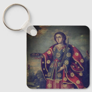Saint Lucy in the style of Cusco School Key Ring