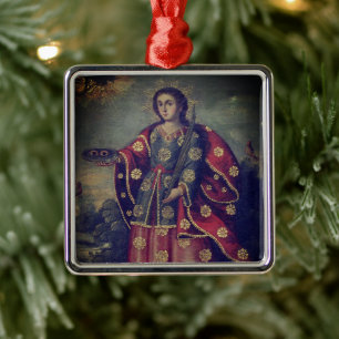 Saint Lucy in the style of Cusco School Metal Tree Decoration