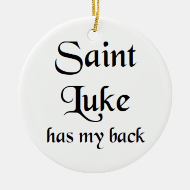 saint luke ceramic tree decoration (Front)