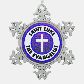 Saint Luke the Evangelist Snowflake Pewter Christmas Ornament