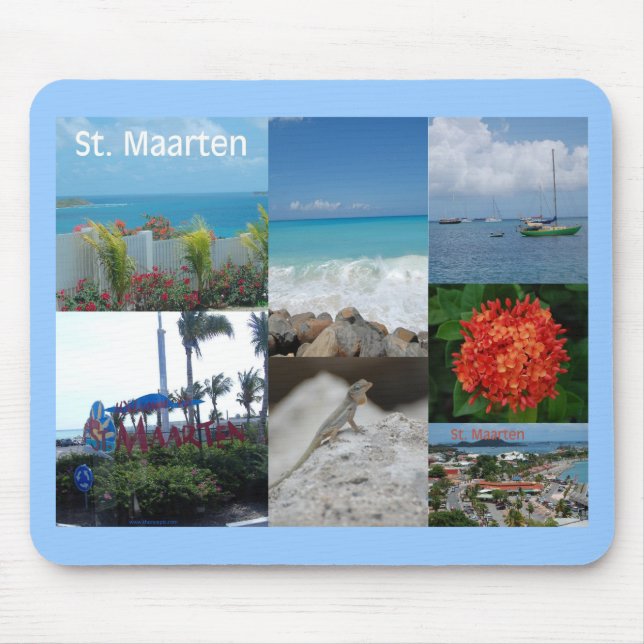 Saint Maarten Photo Collage by Khoncepts Mouse Mat (Front)