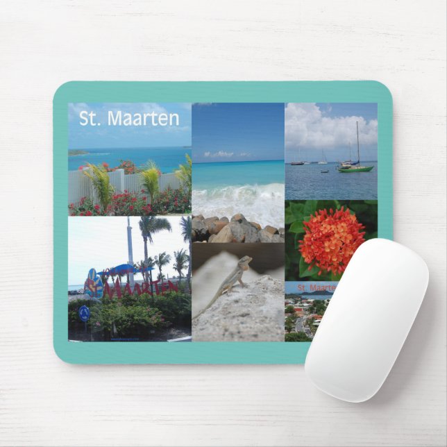 Saint Maarten Photo Collage Mouse Pad (With Mouse)