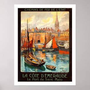 Saint Malo Vintage Travel Poster