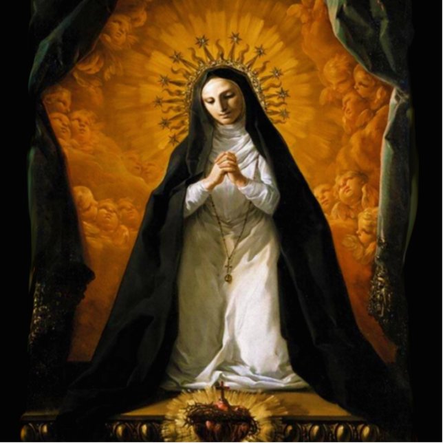 Saint Margaret Mary Alacoque Heart - Giaquinto Standing Photo Sculpture (Front)