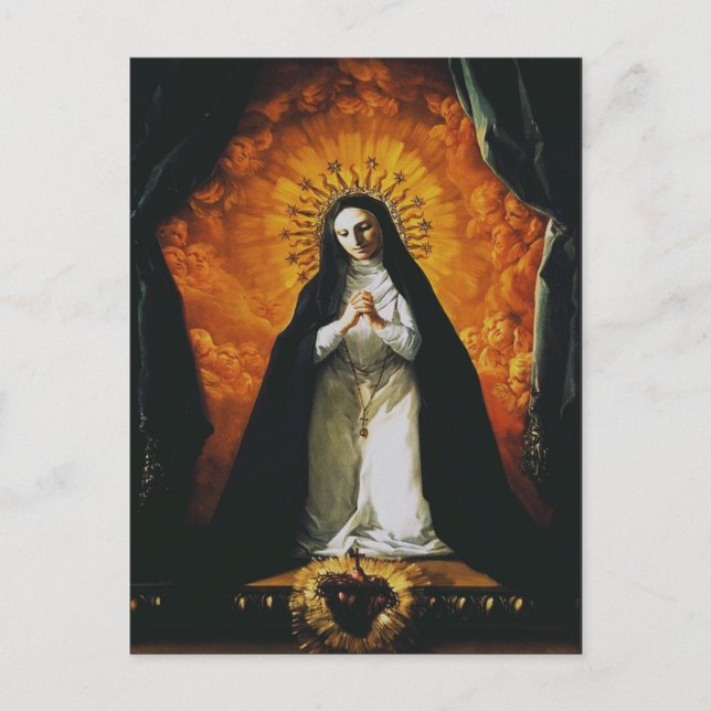 Saint Margaret Mary Alacoque High-Fidelity Art Postcard (Front)