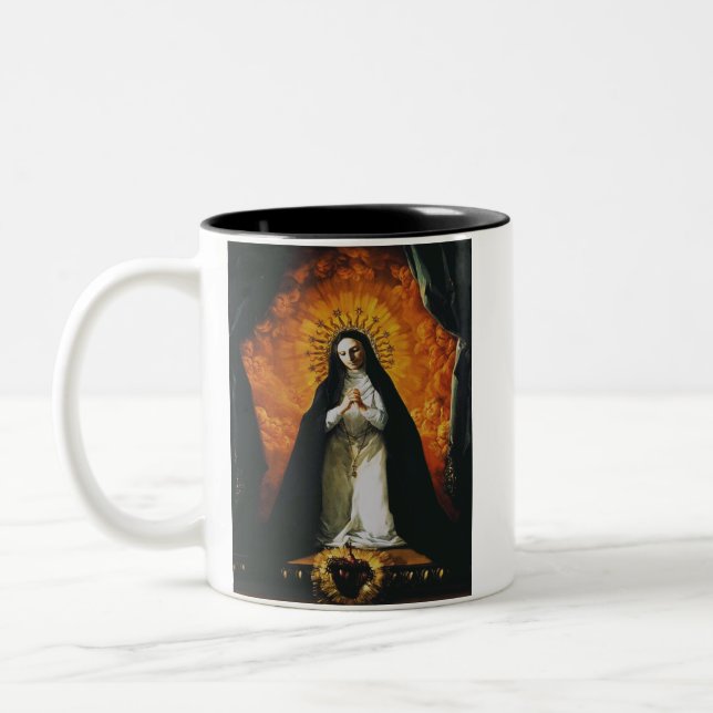 Saint Margaret Mary Alacoque High-Fidelity Art Two-Tone Coffee Mug (Left)