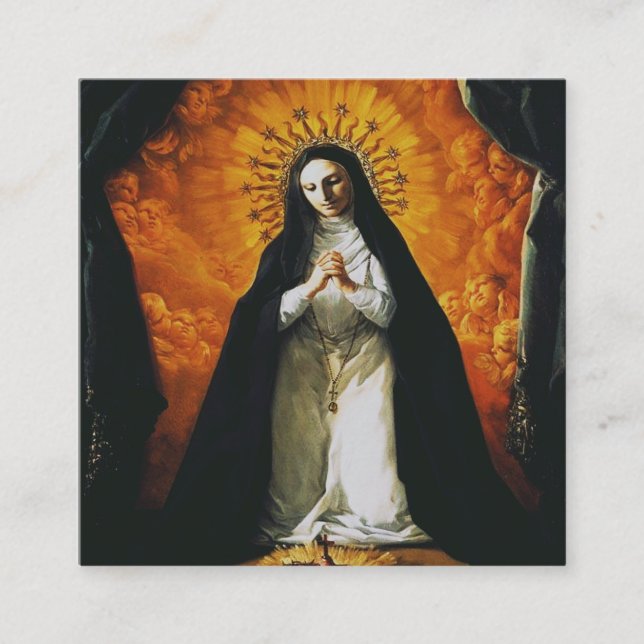 Saint Margaret Mary Alacoque Square Business Card (Front)