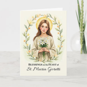 Saint Maria Goretti Feast Day Blessings Lilies Card