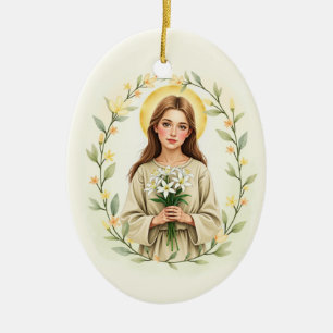 Saint Maria Goretti God's Peace and Blessings Ceramic Tree Decoration