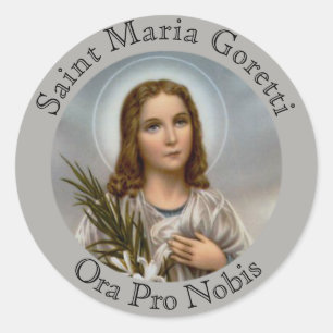 Saint Maria Goretti Lily Girl Classic Round Sticker