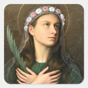 Saint Maria Goretti Premium Luminous Witness Square Sticker