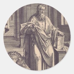 Saint Mark the Evangelist Apostolic Ink Holy Card Classic Round Sticker