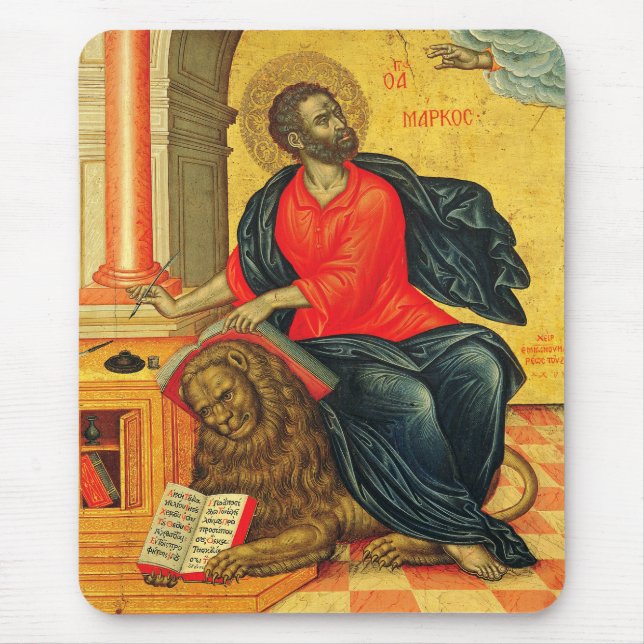 Saint Mark the Evangelist orthodox icon Mouse Mat (Front)