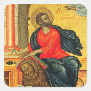 Saint Mark the Evangelist orthodox icon Square Sticker