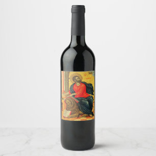 Saint Mark the Evangelist orthodox icon Wine Label
