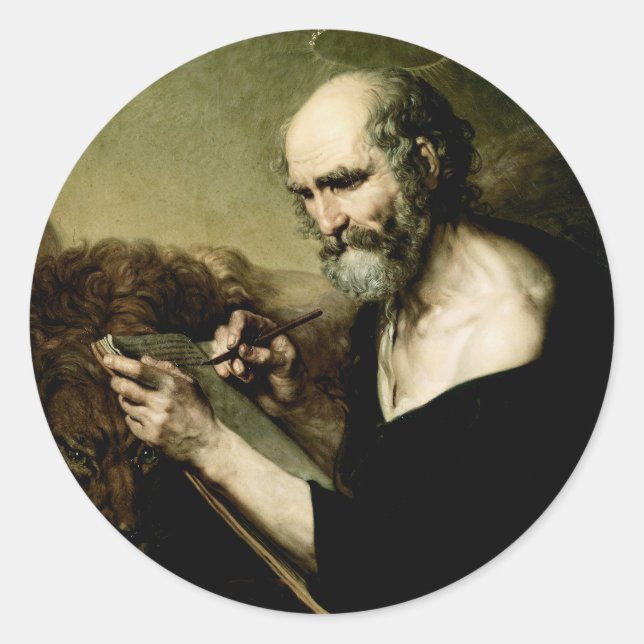 Saint Mark the Evangelist Premium Venetian Majesty Classic Round Sticker (Front)