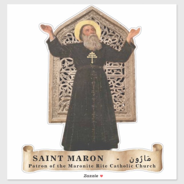 Saint Maron, Maronite Church Sticker (Sheet)