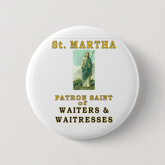 SAINT MARTHA 6 CM ROUND BADGE (Front)