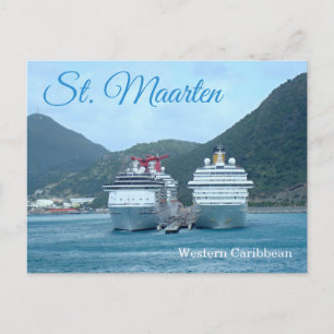 Saint Martin Maarten Cruise Ship Travel Postcard