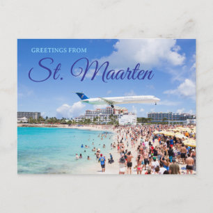 Saint Martin Maho Beach Travel Postcard
