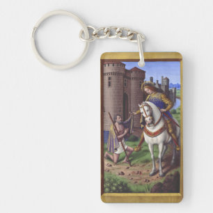 Saint Martin of Tours cutting his cloak in two Key Ring
