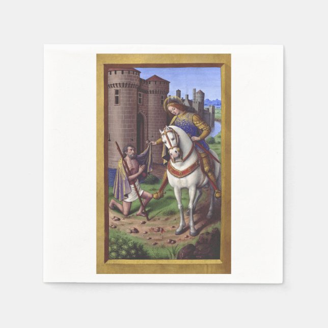 Saint Martin of Tours cutting his cloak in two Napkin (Front)