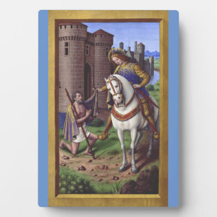 Saint Martin of Tours cutting his cloak in two Plaque