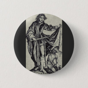 Saint Martin of Tours Engraving Art 6 Cm Round Badge