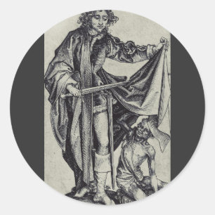 Saint Martin of Tours Engraving Art Classic Round Sticker