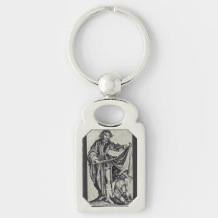 Saint Martin of Tours Engraving Art Key Ring