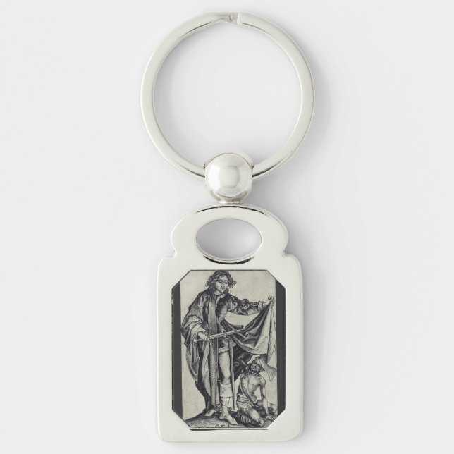Saint Martin of Tours Engraving Art Key Ring (Front)