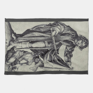 Saint Martin of Tours Engraving Art Tea Towel