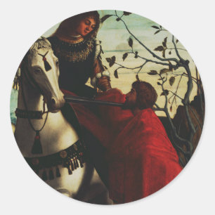 Saint Martin of Tours Sharing the Cloak Fine Art Classic Round Sticker