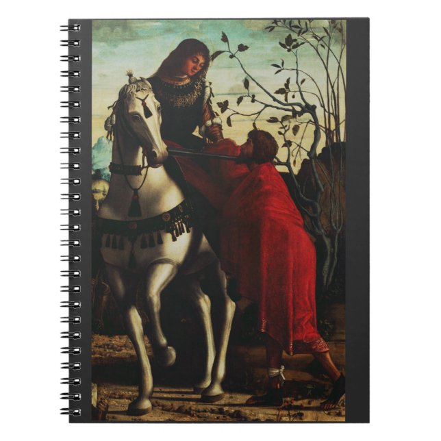 Saint Martin of Tours Sharing the Cloak Fine Art Notebook (Front)