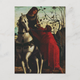 Saint Martin of Tours Sharing the Cloak Fine Art Postcard