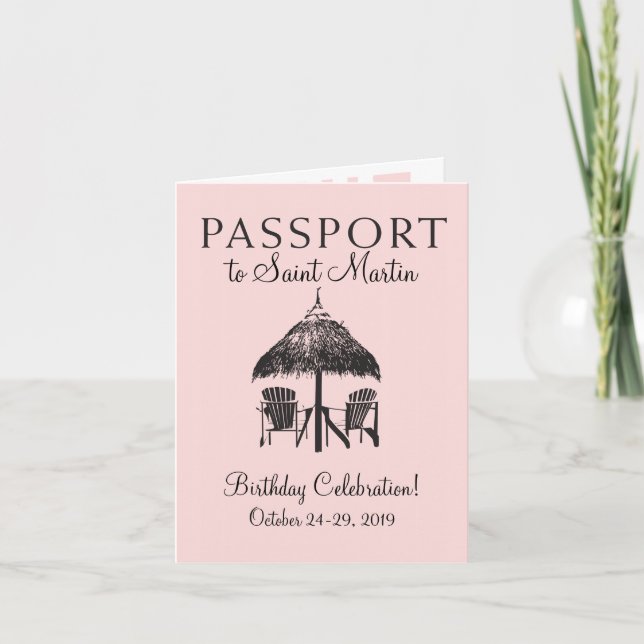 Saint Martin Passport Birthday Invitation (Front)