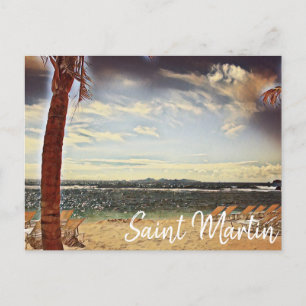 Saint Martin ST. Maarten Watercolor Art Postcard