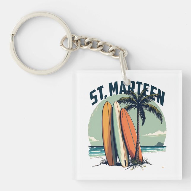 Saint-Martin Surf Keychain (Front)