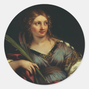 Saint Martina of Rome by Pietro Berrettini Classic Round Sticker