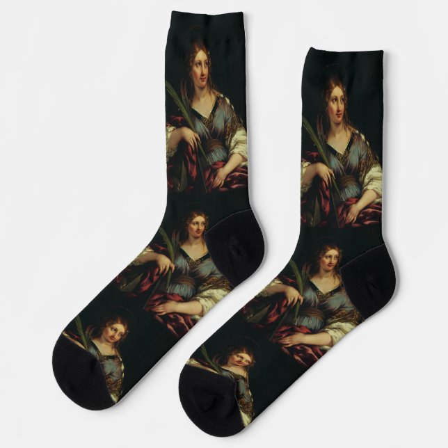 Saint Martina of Rome by Pietro Berrettini Socks (Left)