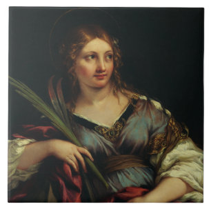 Saint Martina of Rome by Pietro Berrettini Tile