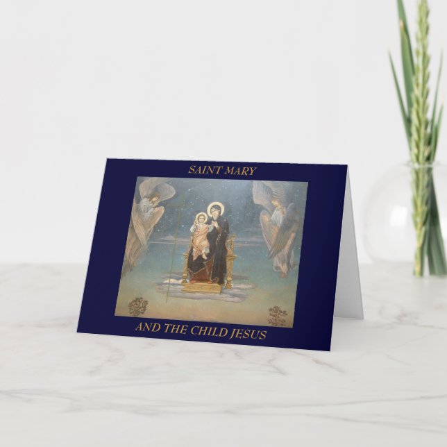 SAINT MARY AND THE CHILD JESUS HOLIDAY CARD (Front)