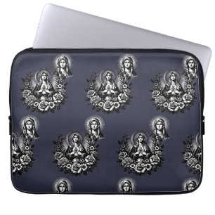 Saint Mary Catholic Christian Rich Deep Charcoal Laptop Sleeve