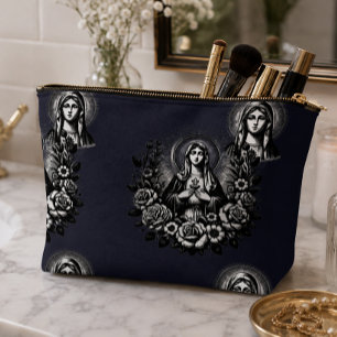 Saint Mary Catholic Christian Rich Deep Navy Accessory Pouch