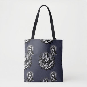 Saint Mary Catholic Christian Rich Deep Navy Tote Bag