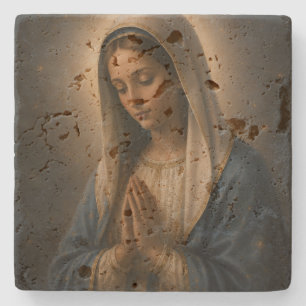 Saint Mary Elegant Catholic Journal Christian Gift Stone Coaster