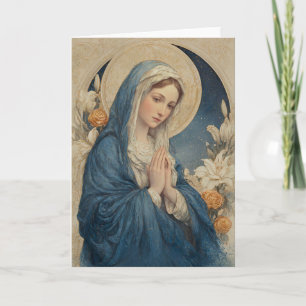 Saint Mary in Blue with Halo Card