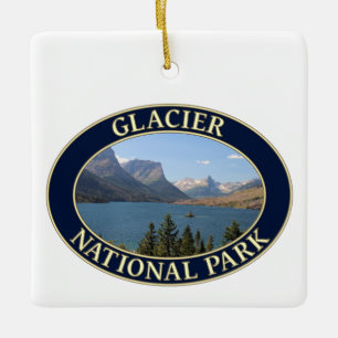 Saint Mary Lake at Glacier National Park Ceramic Ornament