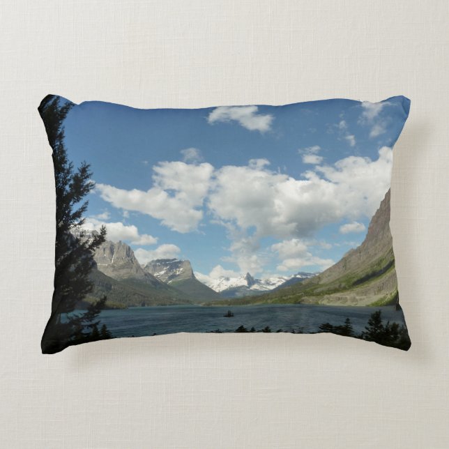 Saint Mary Lake II at Glacier National Park Decorative Cushion (Front)