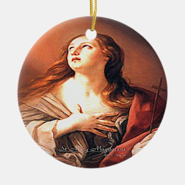 Saint Mary Magdalen Ceramic Tree Decoration (Front)